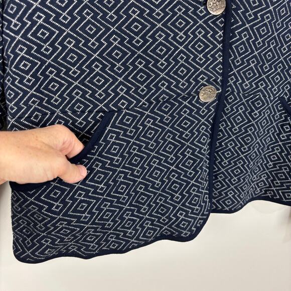 Pendleton Knit Cotton 2-Button Blazer XL Southwest Geometric pockets - Picture 4 of 11